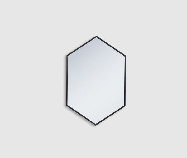 Hexagon metal frame wall mirror