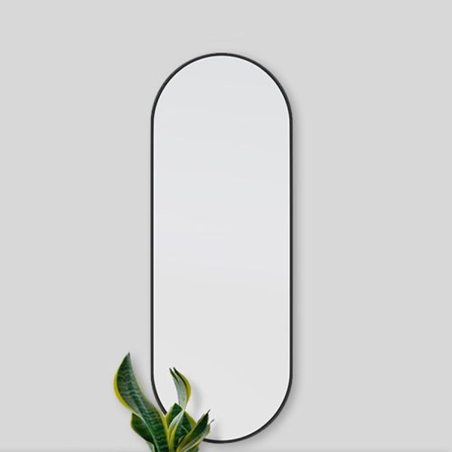Pill Shape Black Frame Mirror