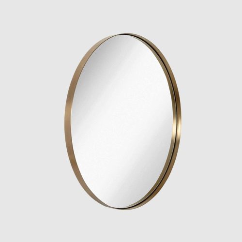 Round metal wall mirror