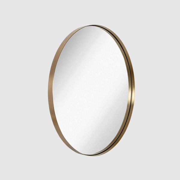 Round metal wall mirror
