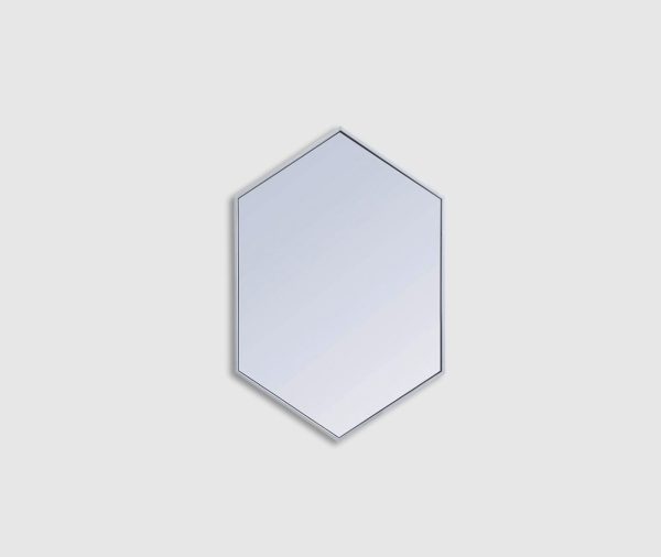 Hexagon metal frame wall mirror