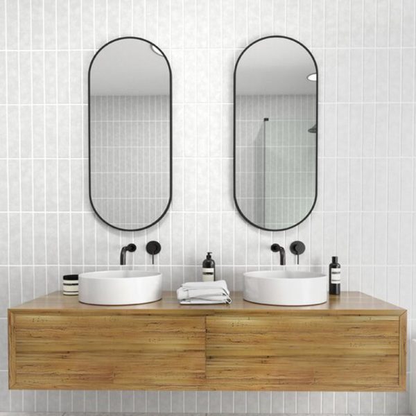 Pill Shape Black Frame Mirror