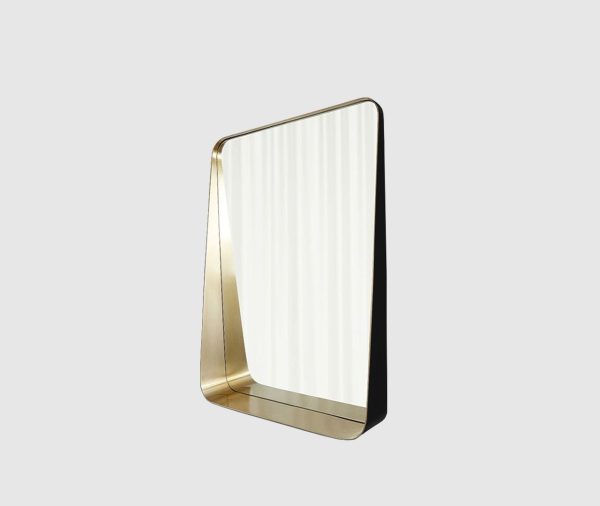 Rectangular recessed wall mirror