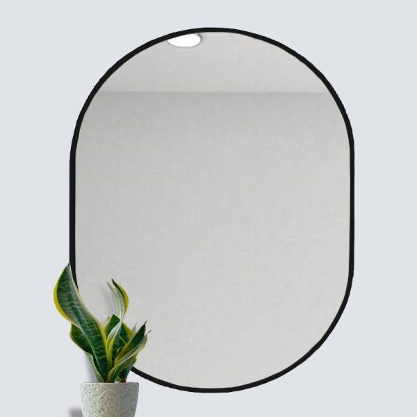 Pill Shape Black Frame Mirror
