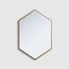 Hexagon metal frame wall mirror