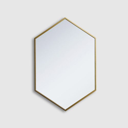 Hexagon metal frame wall mirror