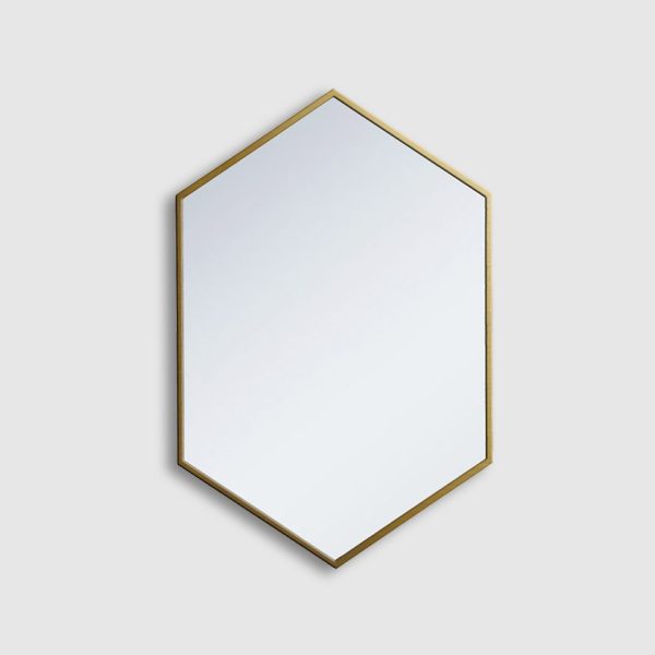 Hexagon metal frame wall mirror