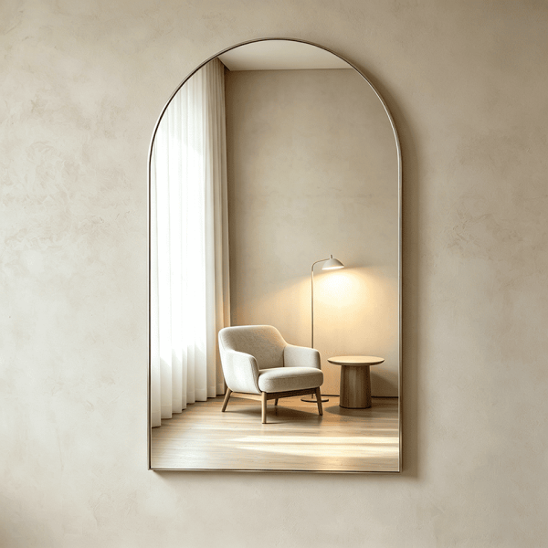 Slim Arched Bathroom Mirror