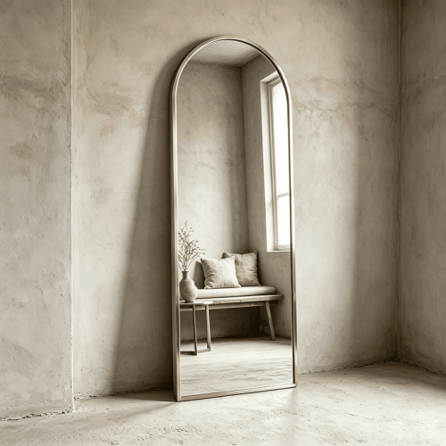 Arched Metal Floor Mirror Arched Metal Floor Mirror