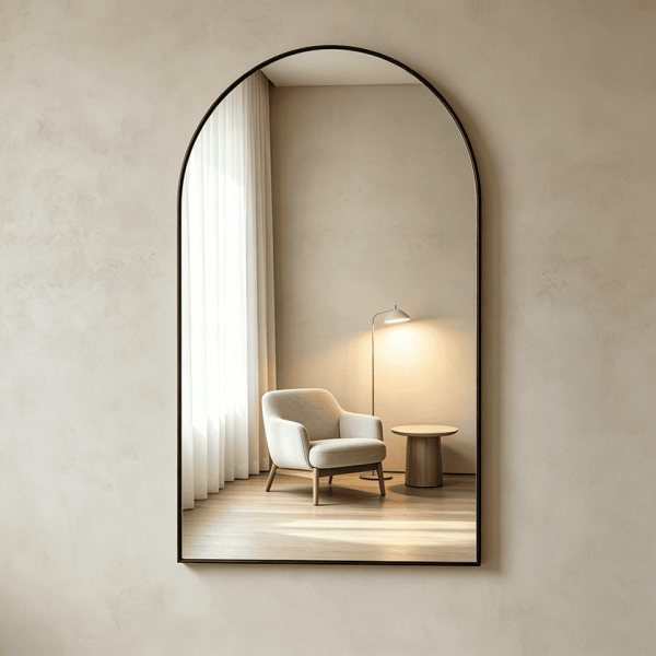 Slim Arched Bathroom Mirror