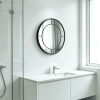 Black Bathroom Mirror Framed Wall Mirror Round Mirror with Mirrored Frame