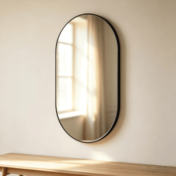 Vertical Pill Shaped Wall Mirror