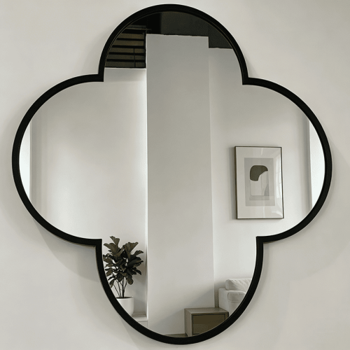 Black Quatrefoil Wall Mirror Black Quatrefoil Wall Mirror