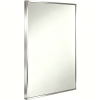 Brushed Silver Wall Mirror Classic Rectangular Metal Frame Mirror