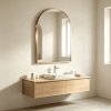 Arched Bathroom Mirror with Steel Frame