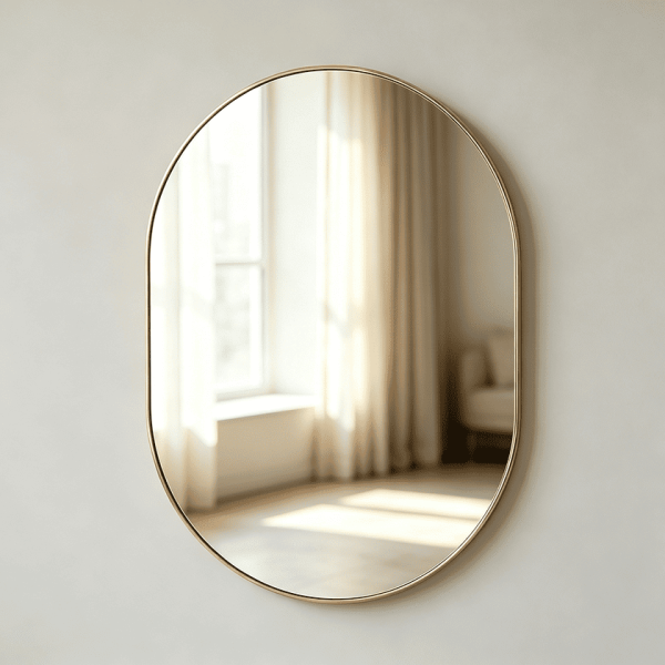 Vertical Pill Shaped Wall Mirror