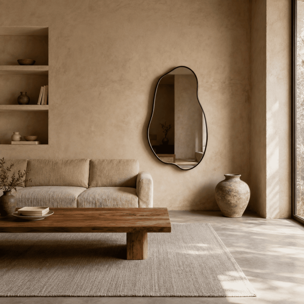 Decorative livingroom Wall Mirror Organic Freeform Metal Wall Mirror