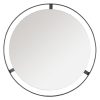 Floating round metal framed bathroom mirror Round Metal Framed Bathroom Mirror