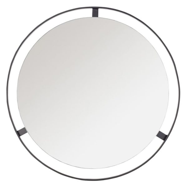 Floating round metal framed bathroom mirror Round Metal Framed Bathroom Mirror