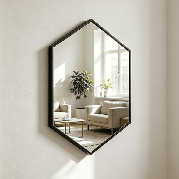 Classic Metal Hexagon Wall Mirror