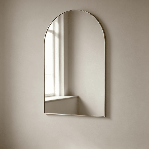 Slim Arched Bathroom Mirror