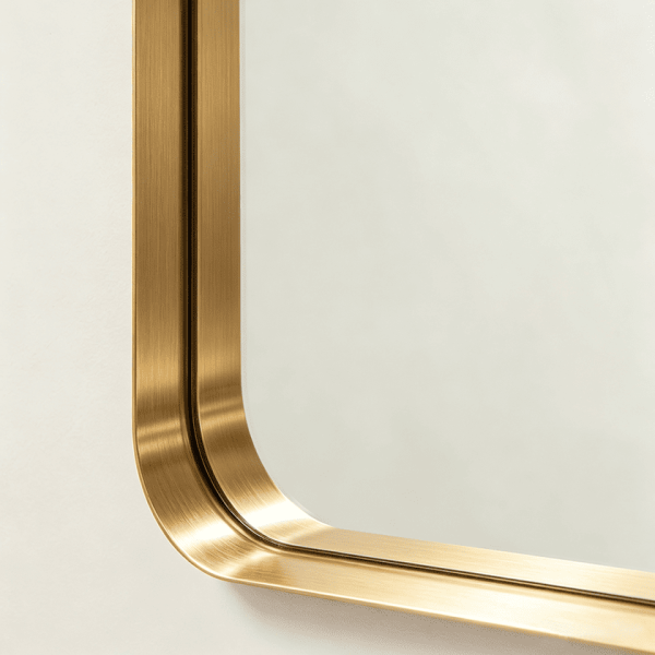 Rounded Rectangular Metal Bathroom Mirror