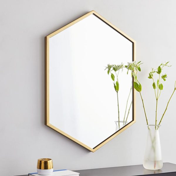 Classic Metal Hexagon Wall Mirror