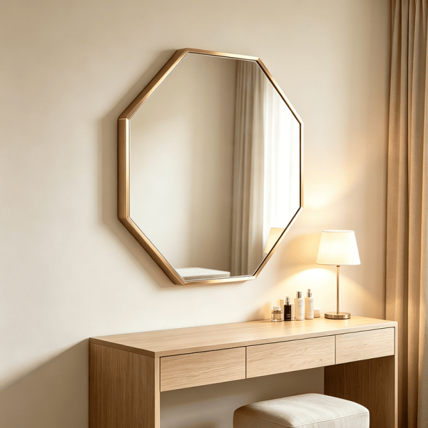 Classic Octagon Metal Frame Mirror