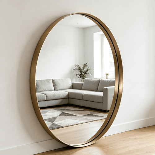 Recessed Frame Round Mirror