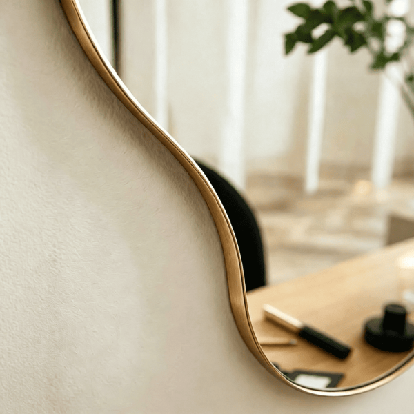 Gold Wall Mirror Frame Asymmetrical Metal Wall Mirror