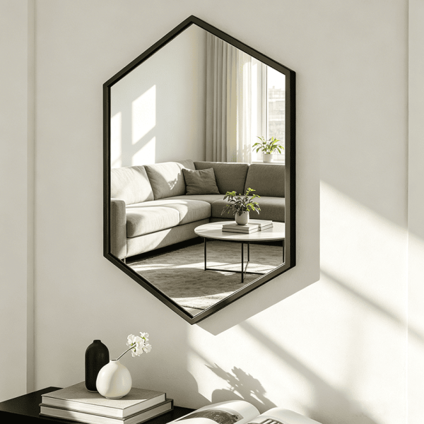 Classic Metal Hexagon Wall Mirror