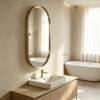 Oval Metal Framed Bathroom Mirror