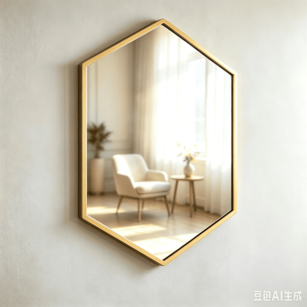 Classic Metal Hexagon Wall Mirror