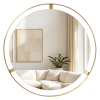 Modern Bathroom Mirror Round Metal Framed Bathroom Mirror