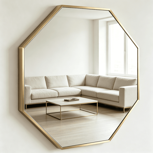Classic Octagon Metal Frame Mirror
