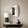 Organic Metal Framed Wall Mirror Pebble Shaped Metal Wall Mirror
