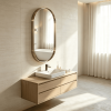 Oval Metal Framed Bathroom Mirror