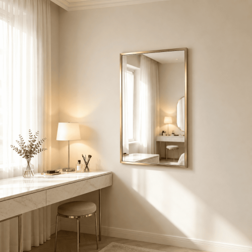 Rectangular Metal Frame Mirror Classic Rectangular Metal Frame Mirror