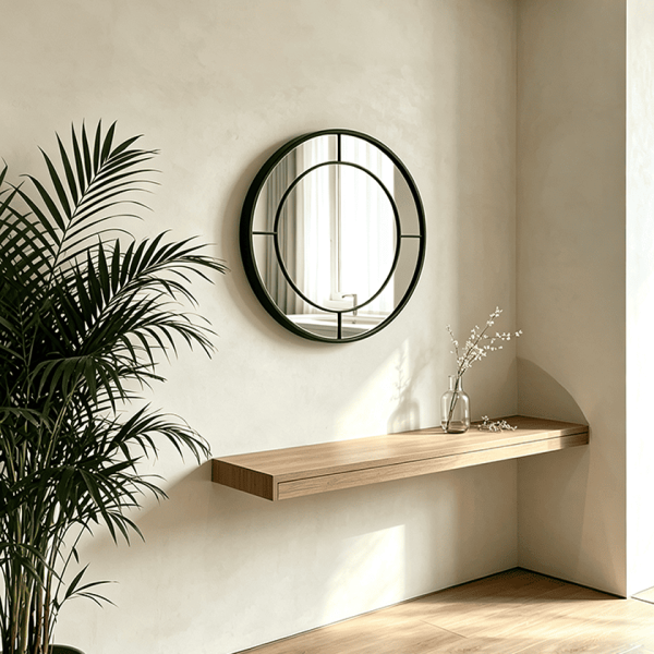 Round Mirror with Mirrored Frame Round Mirror with Mirrored Frame