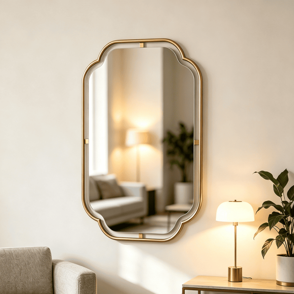 Scalloped Rectangle Wall Mirror Scalloped Tubular Frame Wall Mirror