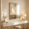 Stainless Steel Frame Mirror Classic Rectangular Metal Frame Mirror