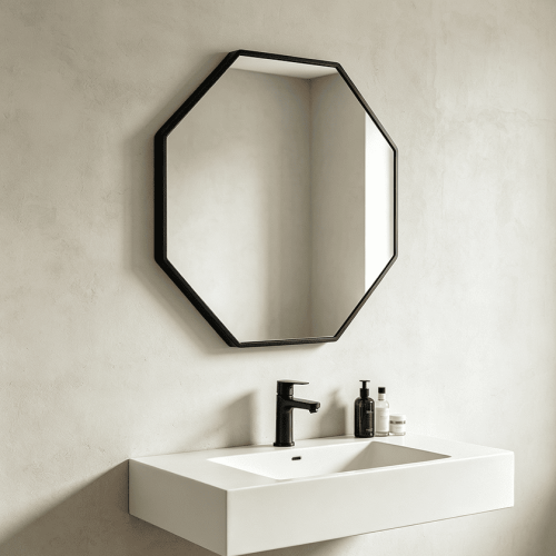 Statement Wall Mirror Classic Octagon Metal Frame Mirror