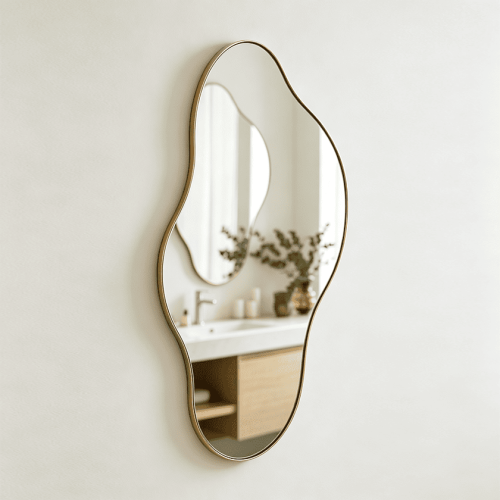 Asymmetrical Metal Wall Mirror