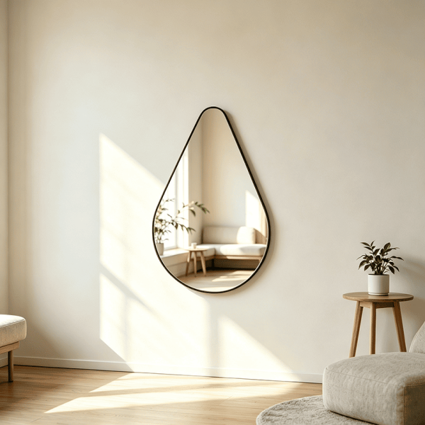 Teardrop Wall Mirror Sculptural Teardrop Metal Wall Mirror