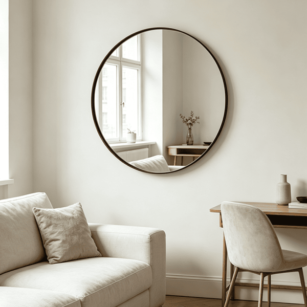 Recessed Frame Round Mirror