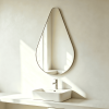 Waterdrop Bathroom Vanity Mirror Sculptural Teardrop Metal Wall Mirror