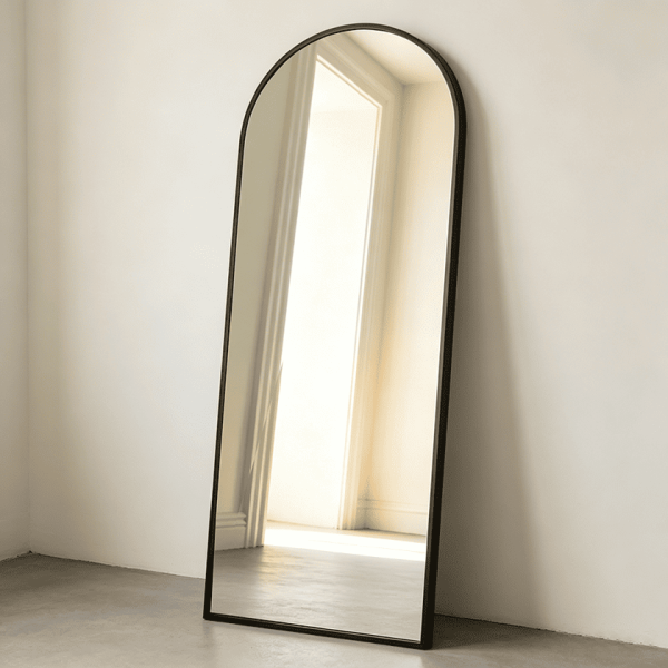 Arched Metal Floor Mirror