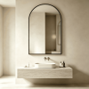 Arched Bathroom Mirror with Steel Frame