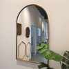 Arched Bathroom Mirror with Steel Frame