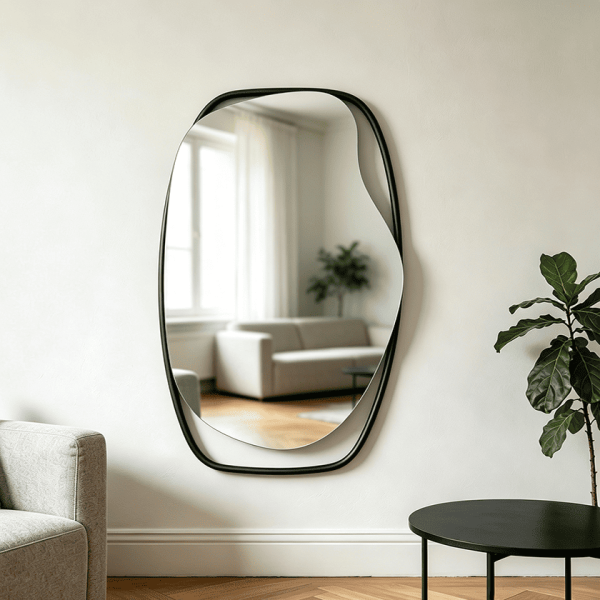 Asymmetrical Floating Frame Wall Mirror